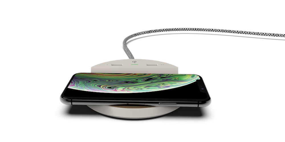 Nonstop NSC-WW Station C with 2 USB, Wireless Charging, Warm Walnut, 1-Year Warranty