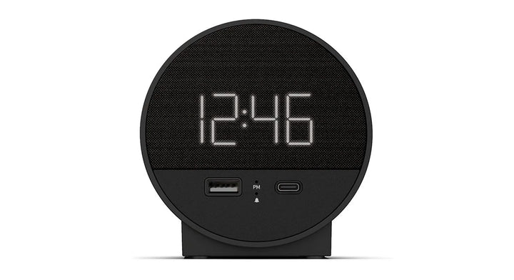 Nonstop NSO-BK Station O Alarm Clock with 2 USB, Jetway Black, 1-Year Warranty