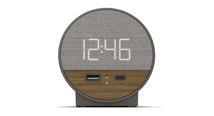 Nonstop NSO-WFL Station O Alarm Clock with 2 USB, Charcoal Weave, 1-Year Warranty
