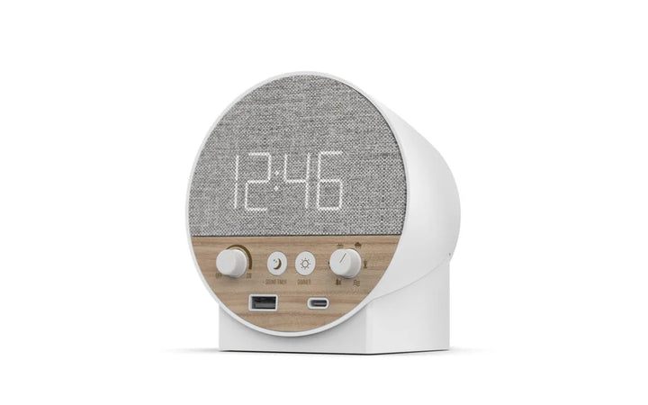 Nonstop Station R with 6 relaxation sounds and USB-C + USB-A charging, clock and gentlewake alarm