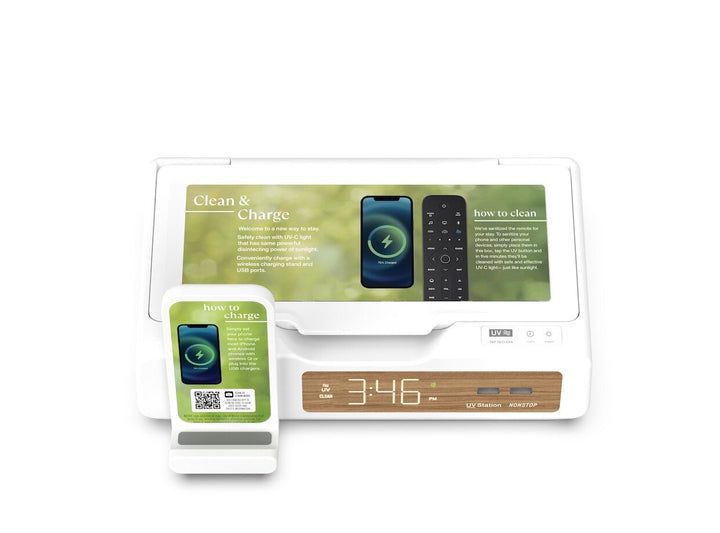 Nonstop NSUV-WW Clock with 2 USB, UV Sterilizing, Wireless Charging, 1-Year Warranty