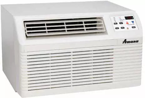 Amana 9,000 BTU Thru-the-Wall Air Conditioner with 8,500 BTU Heat Pump, 9.8 EER, 2.3 Pts/Hr Dehumidification, 2 Fan Speeds and Remote Control