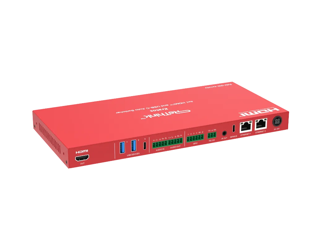 Rethink RAV-SW-4x1HU professional auto switcher with 2x USB-C &amp; 2x HDMI inputs Auto Switcher for Conference Room Video