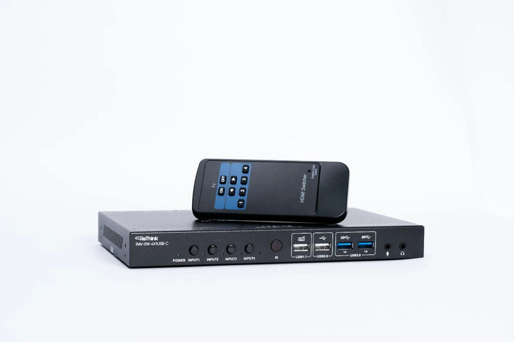 Rethink RAV-SW-4x1HU-VC with 3xHDMI and 1xUSB-C Conference Room Video 4k Smart Auto Switcher