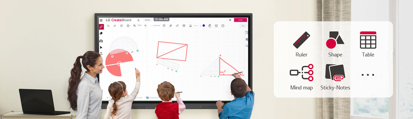 LG 65TR3DK-B 65" CreateBoard Digital Interactive Whiteboard with 350 nit Brightness, 16/7 Runtime and 3 Year Warranty