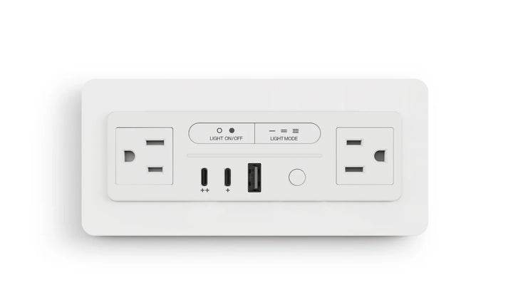 Nonstop Terminal 1 with built-in power &amp; lighting and USB-C + USB-A charging, and surge protection for hotels
