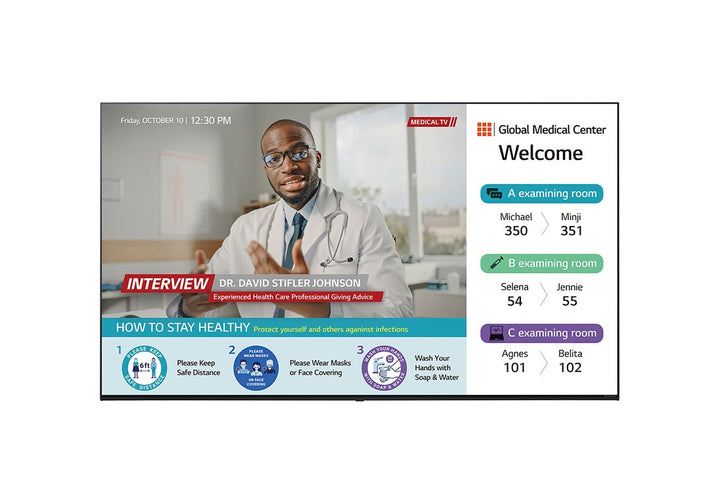 LG 4K 65” UR772M NanoCell Hospital TV with Pro:Centric, Slim Bezel and Group Telemedicine Ready