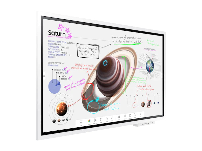 Samsung WM75B 75" Flip Pro Interactive Display Tilt Right View