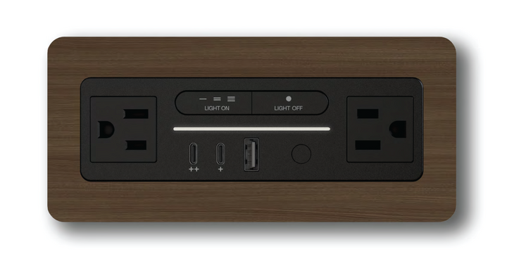 Nonstop Terminal 1 with built-in power &amp; lighting and USB-C + USB-A charging, and surge protection for hotels