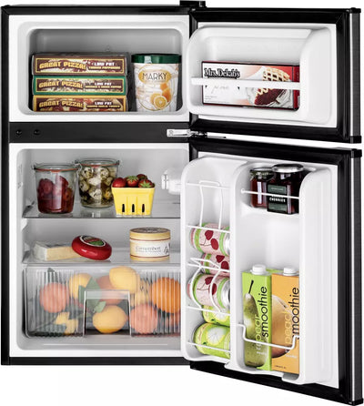 GE Appliances GDE03GLKLB Compact Refrigerator Freezer 3.1 Cu. Ft with 1-Year Warranty