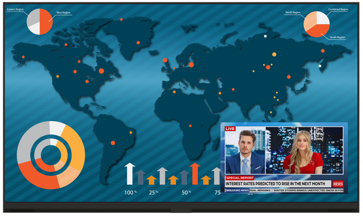 Planar UltraRes L Series 136" Full HD fine pixel pitch LED display.