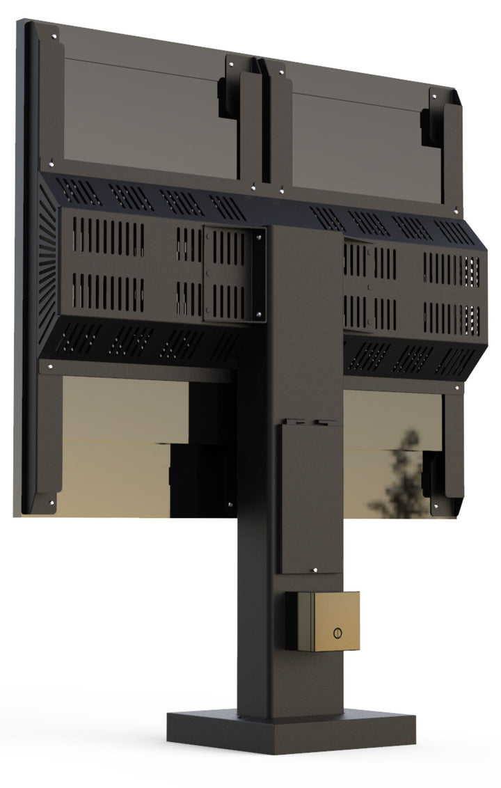 Crimson QSR255-SAM digital drive thru menu board mount for two Samsung 55” OHF displays