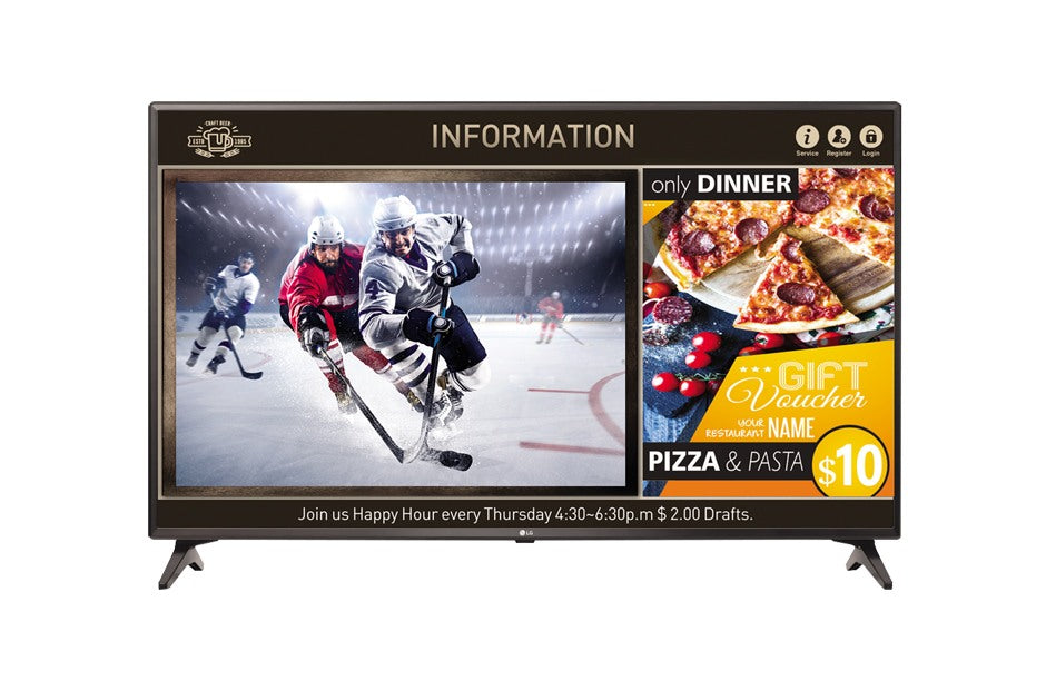 LG 43LV640S 43″ Smart TV Signage Offering TV Entertainment and Advertisements on One Screen