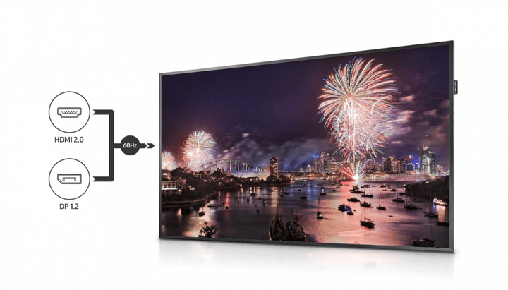 Samsung QB75H 75″ QBH series, 4K UHD Signage Display with Embedded Media Player, 300 Nits, 16/7, 3 Year Warranty