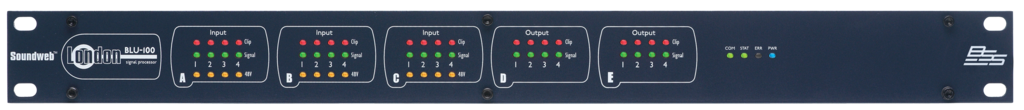 Harman BSS BLU-100 12 analog mic/line input, 8 analog output, networked signal processor w/ BLU link