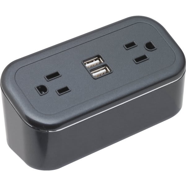 Brandstand BPECM CubieMini Power Hub with 2 USB, Power Outlets, Black, 1-Year Warranty