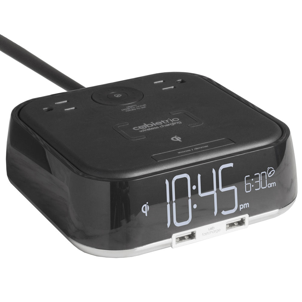 Brandstand BPETO CubieTrio Alarm Clock with 2 USB, Wireless Charging ...