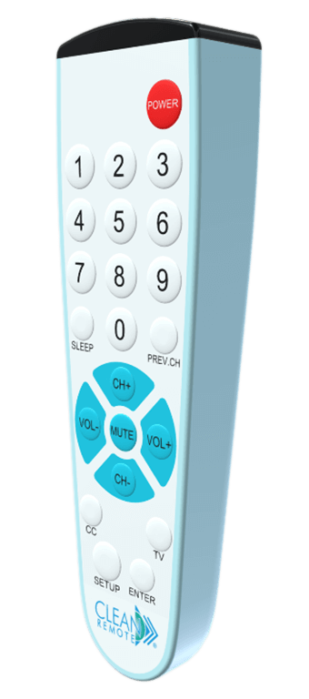 Clean Remote CR1 Antimicrobial Remote, TV Only, Preset for LG, Samsung, and RC Commercial TVs