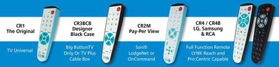 Clean Remote CR4-B for Original LG, Samsung & RCA Remotes, works w/ Pro-Centric & LYNK Reach (Black)
