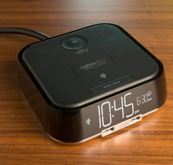 Brandstand BPEDO2 CubieDuo Alarm Clock with Qi Wireless Charging and USB-C, 1-Year Warranty