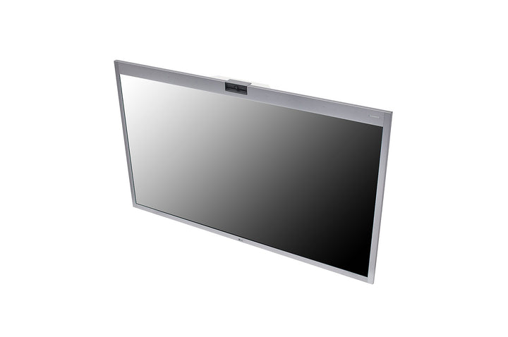 LG 55CT5WJ 55” One:Quick Works All-in-One Meeting & Screenshare Solution with Camera for Video Conferencing Angled Top Down View