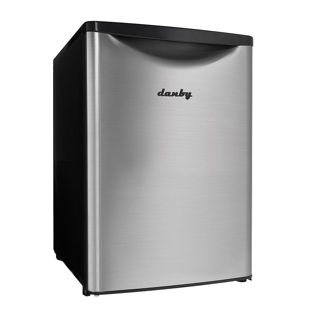 Danby DAR026A2BSLDB Compact Refrigerator, 2.6 Cu. Ft, Spotless Steel Door Finish, and 1-Year Warranty