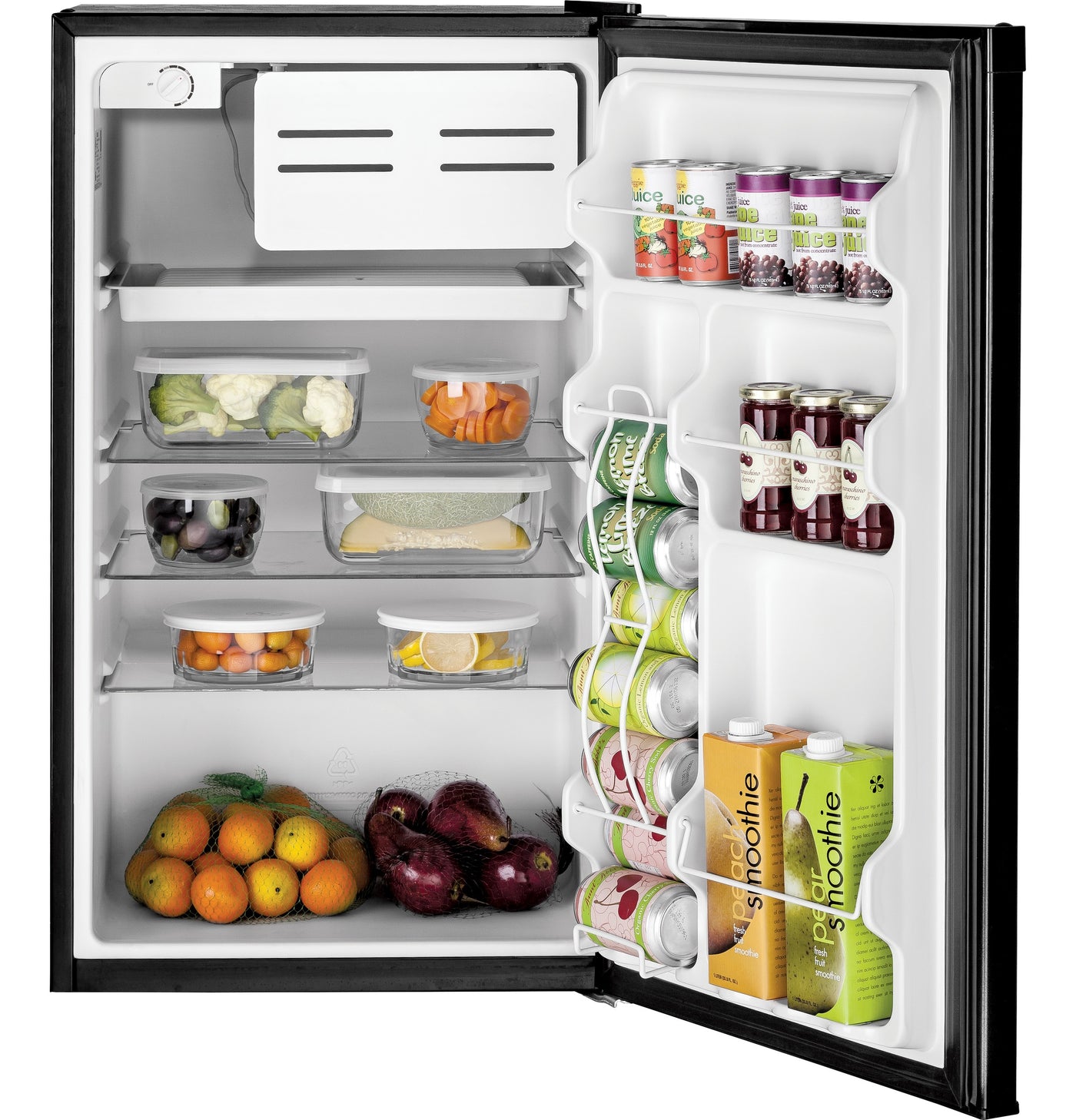 GE Appliances GME04GGKBB Compact Refrigerator with Freezer 4.4 Cu. Ft with 1-Year Warranty