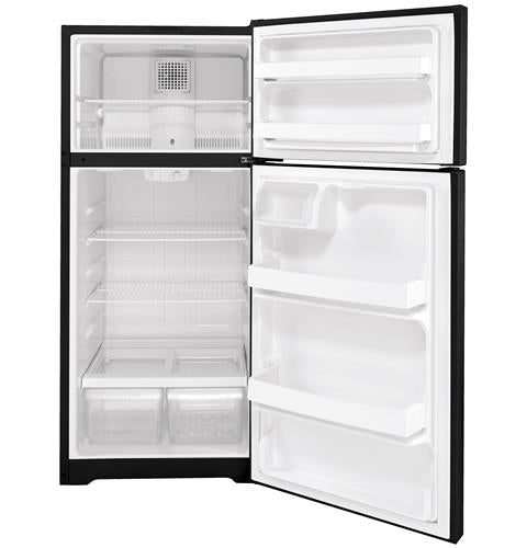 GE Appliances GTE17DTNRBB Top-Freezer  Refrigerator, 16.6 Cu. Ft with 1-Year Warranty