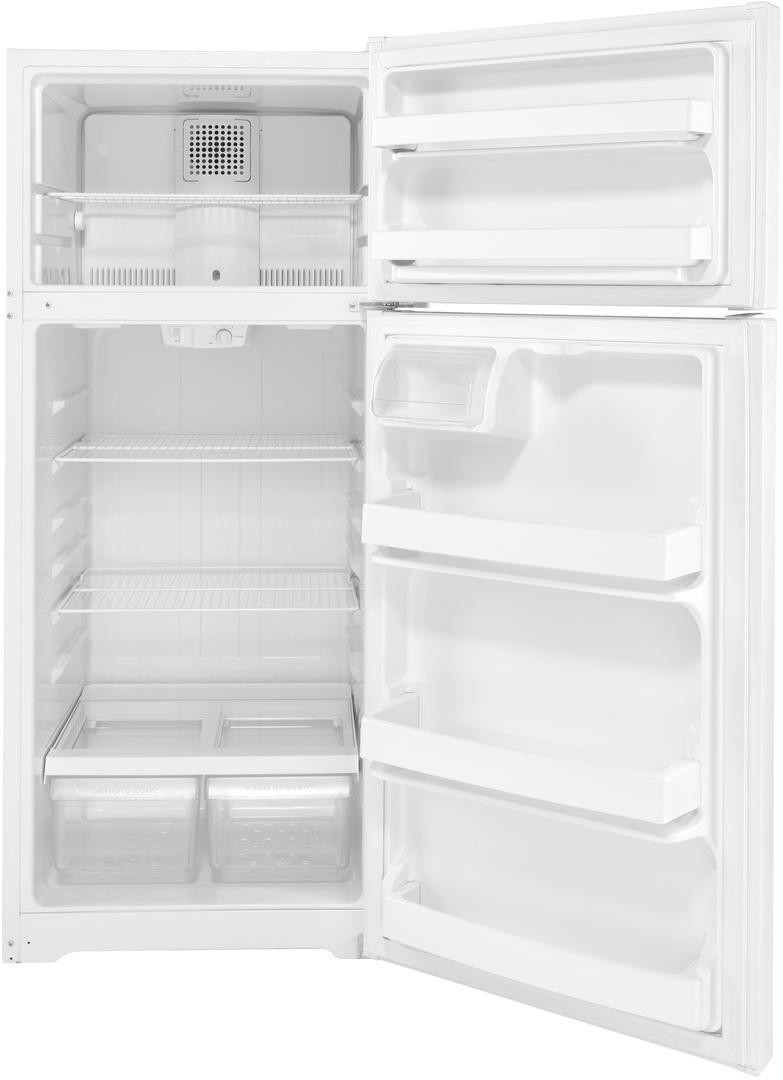 GE Appliances GTE18DTNRBB Top-Freezer Refrigerator, 17.5 Cu. Ft with 1-Year Warranty