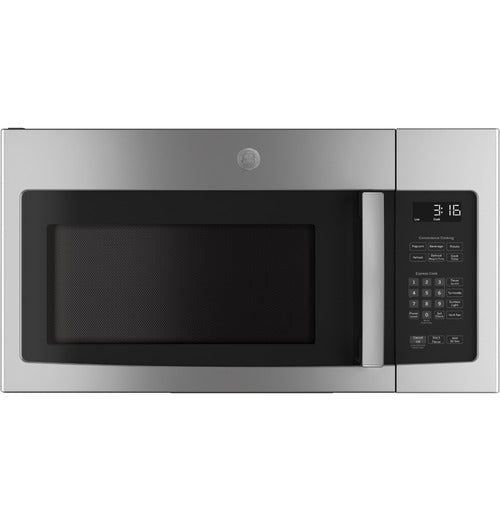 GE JVM3162RJSS Over Range Microwave, 1.6 Cu. Ft., 950W, with 1-Year Warranty