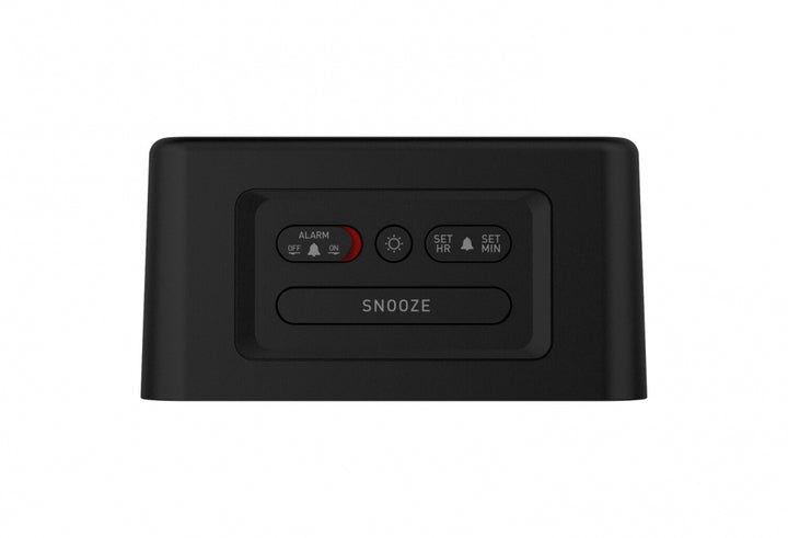 Nonstop NSE-BK Station E Alarm Clock with 2 USB, Black, with 1-Year Warranty