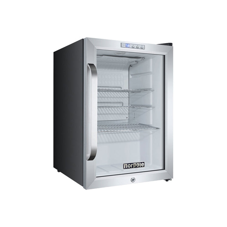 Norpole NPCM-25SB Countertop Beverage, 2.5 Cu. Ft with Glass Door and 1-Year Warranty