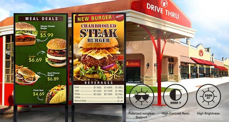 Samsung OH85F 85" UHD High Brightness Outdoor Digital Signage Display, 2500 Nits, 24/7, 3 Year Warranty