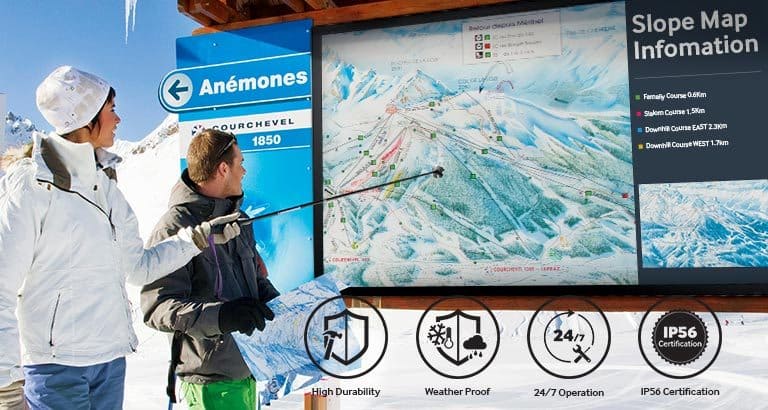 Samsung OH85F 85" UHD High Brightness Outdoor Digital Signage Display, 2500 Nits, 24/7, 3 Year Warranty