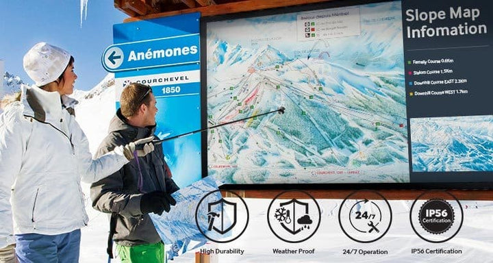Samsung OH75F 75" FHD High Brightness Outdoor Digital Signage Display, 2500 Nits, 24/7, 3 Year Warranty