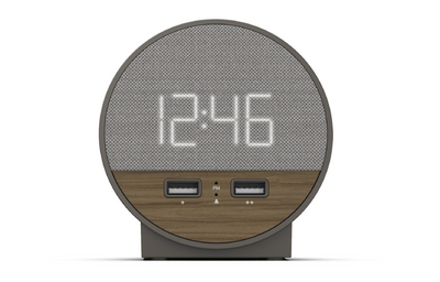 Nonstop Station O Alarm Clock with Walnut and Charcoal Weave