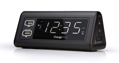 TeleAdapt TA-7830-A00 ChargeTime Alarm Clock with 2 USB, 1-Year Warranty