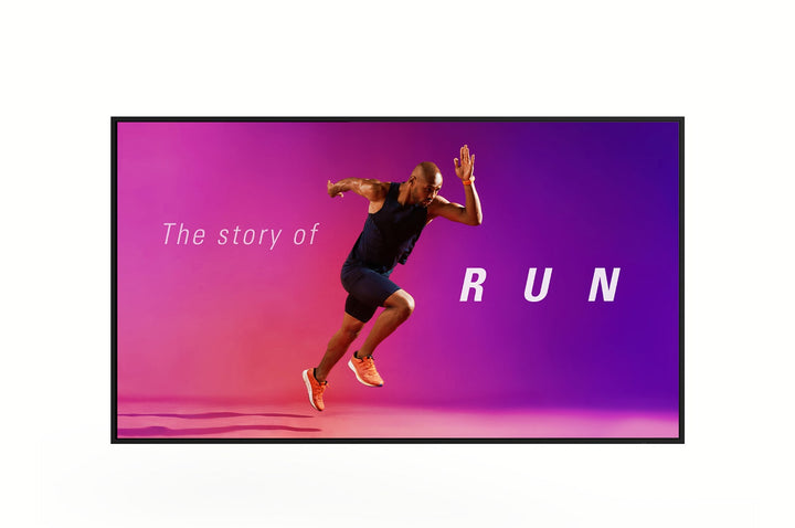 LG 98UM5J 98" UHD Large Screen Signage Display Front View TV On Content