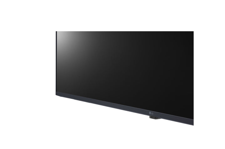 LG 75UL3J-E 75" webOS UHD Signage Bottom Logo Corner View