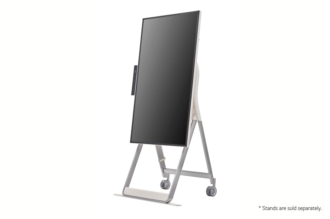 LG 43HT3WJ 43” One:Quick Flex All-in One Meeting & Screenshare Solution for Video Conferencing & Collaboration Front Angled View Vertical Screen